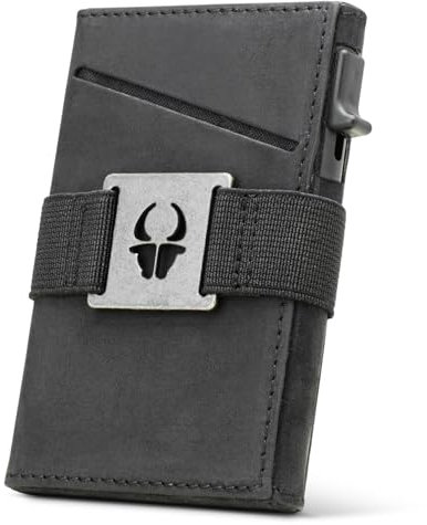 DONBOLSO Herren Geldbörse mit Reißverschluss - Ultradünne Geldbörsen für Männer mit Münztasche - Schlanke Geldbörsen - RFID Bifold Wallet - Schnellzugriffstasche Karten - Moderne Leder