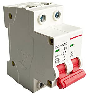 OrangeClub Leitungsschutzschalter DC 1000V 2-Polig DC Miniatur Leistungsschalter Photovoltaik Sicherung Elektrisches Schutzzubehör (16A)