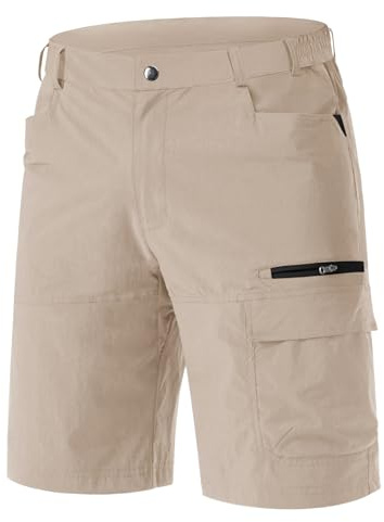 EKLENTSON Mens Shorts Quick Dry Hiking Work Cargo Shorts,Light Khaki,36