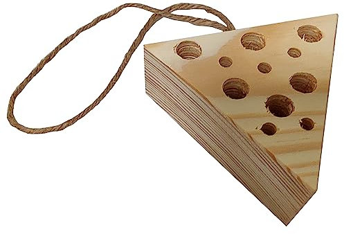 Wooden World Ökologisches Insektenhotel aus Naturholz – Dreieckige Nisthilfe für Wildbienen & Insekten – Aufhängbar mit Juteschnur – 9 x 8 x 4 cm – Natürlich