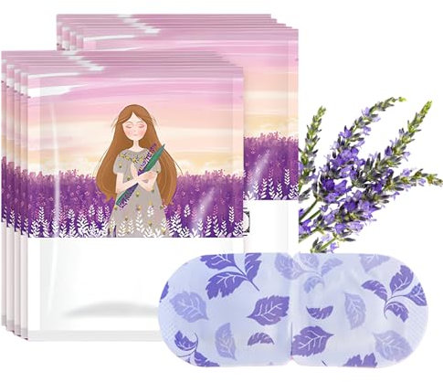 ExcellaElite Heated Eye Mask,10 Packs Steam Eye Masks Lavender Warming Self Heating Eye Mask Disposable Moist Hot Compress Eye Patch for Relaxation and Eye Strain Sleep Gift Set