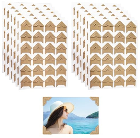Qaziuy 288 Stück 12 Blatt Fotoecken Selbstklebend,Fotoecken Aufkleber für Sammelalben Selbstklebende Foto Ecken klebepads für DIY Scrapbooking Fotoalbum DIY Album Corner Tagebuch