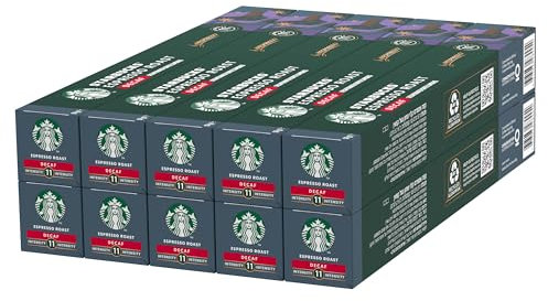 STARBUCKS Espresso Roast Descafeinado de Nespresso, Cápsulas de Café de Tueste Intenso 10 x 10 (100 Cápsulas)