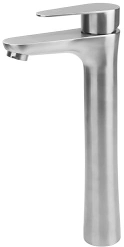 Minnhua Robinet Salle Bain Haut, Monocommande Mitigeur Lavabo Robinet pour Vasque, Robinet Lavabo Chaude et Froide Réglable de Mitigeur Vasque Salle de Bain (Brossée)