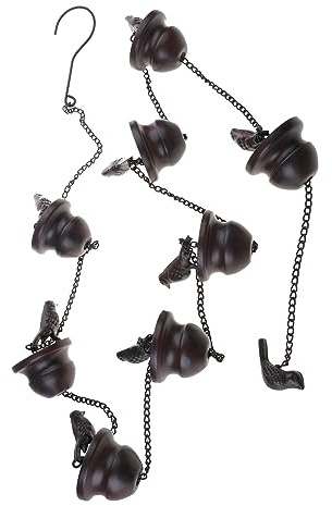 ROYJJ Cadena de lluvia de 2,4 metros, cadena de lluvia de pájaro negro, canalón de drenaje de agua para jardín, hogar, techo, decoración con colgador