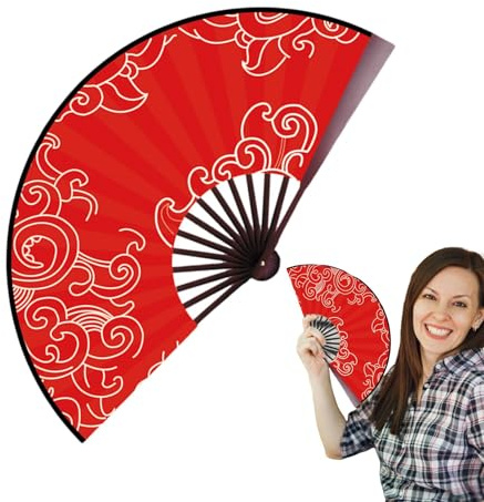 Ventilatore a mano pieghevole cinese, ventilatore a mano pieghevole - Ventole pieghevoli decorative | Carnevale Cosplay Props Decoration per ballare, strumenti di raffreddamento a caldo portatile