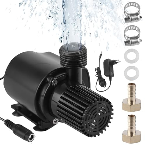 DC 12V Bomba de agua 800L/H 5M, 15W Brushless Sumergible, Mini Acuario Bomba con Regulación de Velocidad Anfibia, Bomba de Estanque para Fuentes Solares, Acuario, Sistema de circulación de agua