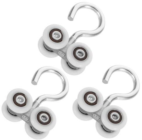 Veemoon 3piezas Polea De Gancho Metálico para Cortinas Accesorios para Cortinas Ganchos para De Baño Uso Parasoles De Invernadero y Rieles para Techo