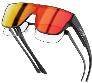 KAPVOE Sovraocchiali da Sole Donna Uomo Occhiali da Sole Quadrati UV400 Protezione Montatura in TR90 Fit over Glasses Sunglasses Ciclismo Sport Glasses Golf