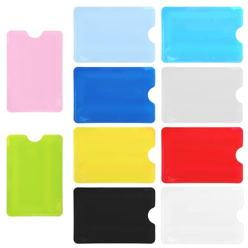 Bruislard 10 Stück RFID Blocker Kartenhülle, RFID Kartenhalter Hülle Geldkarte Blockierende NFC Schutzhüllen Kreditkartenhülle Bunt Diebstahlsichere Schutzkarte für Damen Herren, 9cm×6cm(10 Farben)