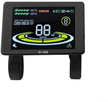 FACAIIO Pantalla LCD de instrumentos de bicicleta eléctrica para protocolo de comunicación 2 para controladores, computadora de ciclo con conector impermeable de 5 pines