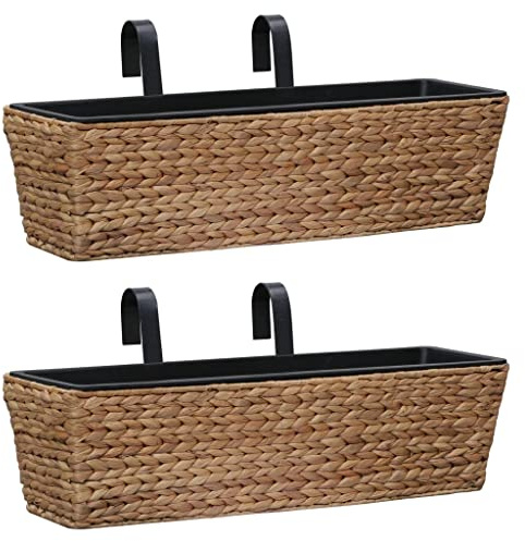 Genérico Conjunto de jardineras 2 Unidades Jacinto de Agua, Maceteros y jardineras Marrón,45577