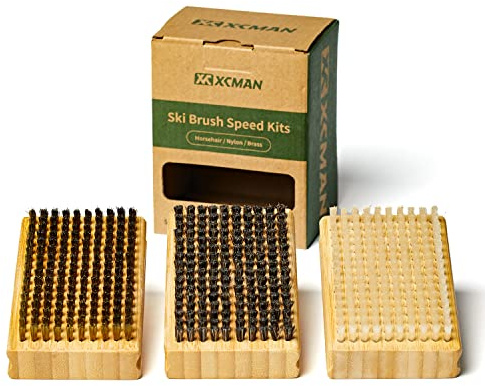 XCMAN - Spazzola per cera da sci nordico con setole in legno di faggio naturale per sci e snowboard