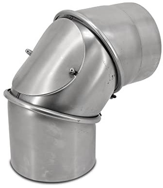 LANZZAS Ofenrohr Bogen 0° - 90° verstellbar mit Tür - Durchmesser Ø 180 mm - unlackiert | Rauchrohr Abgasrohr Kaminrohr Knie