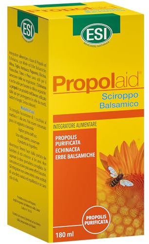 ESI - Propolaid Propolbaby Sciroppo Balsamico, con Propolis ed Echinacea, Contrasta i Sintomi da Raffreddamento con un'Azione Immunostimolante, Senza Glutine e Vegetariano, 180 ml