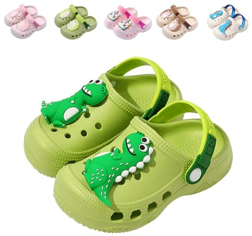 Hitopteu Kinder Clogs Jungen Mädchen Dinosaurier Leicht Gartenschuhe Hausschuhe Kinder Grün 190 EU 29-30