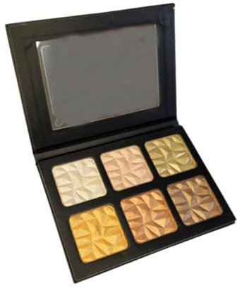 Elite Eves Professional 6-Color Highlighter Contour Palette - Waterproof Face Bronzer & Highlighter Powder Makeup Kit for Defined Cheekbones, Slimmer Nose, and Radiant Glow