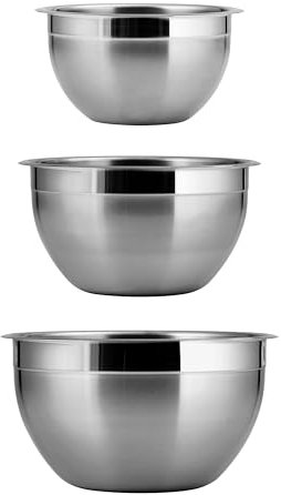 Nobel Professional Stainless Steel German Mixing Bowls Set of 3