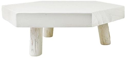 Taburete para plantas – Soporte para plantas suculentas | Taburete elevador para macetas de madera | Pedestal decorativo hexagonal para flores, taburete vintage de escritorio para uso en interiores y