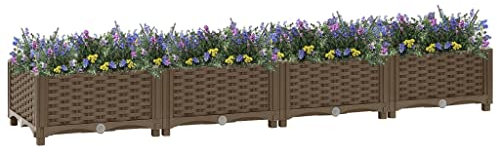 Baziroo Pot de fleurs extérieur - Jardinière surélevée - 160 x 40 x 23 cm - En polypropylène - Pour plantes, légumes, parterre de fleurs - Pour l'extérieur, les cafés, la culture et les herbes