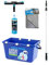 Vero Shine Fensterputzer Set, Fensterputz Set mit Fensterwischer (35cm), Teleskopstiel (1,2m), Glasreiniger (500ml), Bambus-Fenstertuch (40x40cm) und 18l-Eimer mit Trocknungshaken