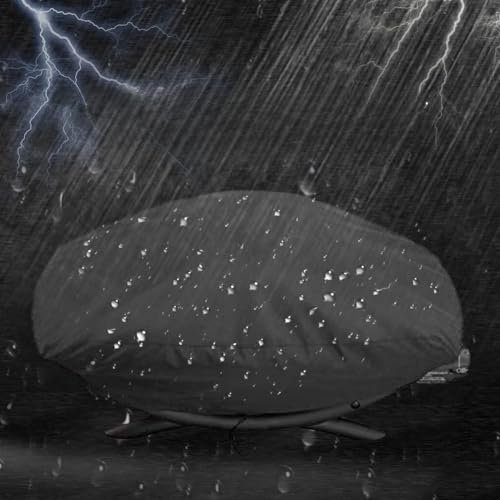 Grill Abdeckhaube - Oxford Stoff Schwarz BBQ Grillabdeckung | Leichte Grill Grillabdeckung | Rostfreie Gasgrill Abdeckung | Wasserdichte Grillabdeckung für Outdoor Schutz und Haltbarkeit