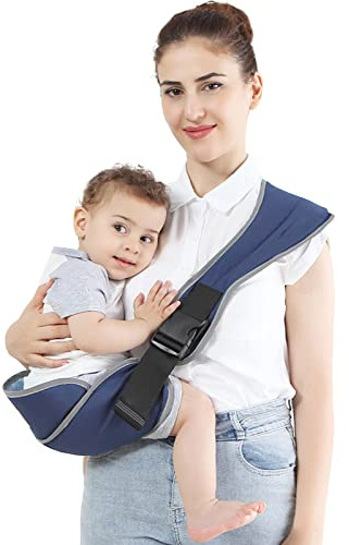 Baby Sling Carrier, AdjustableToddler Carrier, Half Wrapped Toddler Sling with Anti-Slip Particles, Baby Sling Carrier for Toddler, Children 3-36 Month (Blue)