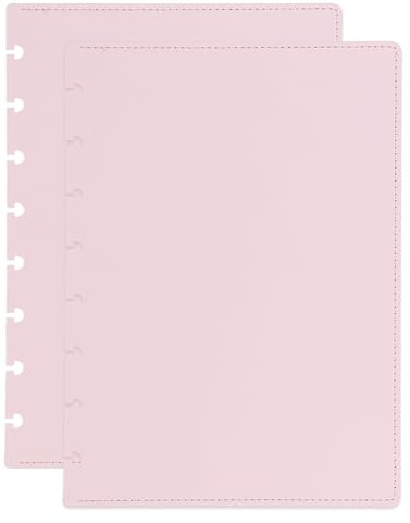 PATIKIL 1 Juego De Cubierta De Cuaderno De Discos En Cuero 6.3 x 8.66 Tamaño A5 Cubierta De Planificador Para Cuaderno De Discos Producto De Oficina Rosa Claro