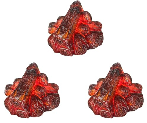 Uikdjgu 3X Luz de Llama de Fuego Artificial LED, Luz de Chimenea Sin Llama Chimenea LED con Llama de Leña de Troncos Realista