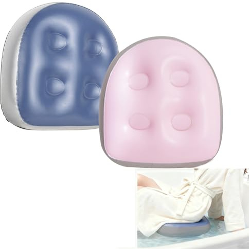 Badkarsäte, 2 stycken uppblåsbara spa-kuddar, justerbar badstol med kraftfull sugkopp för vuxna, bubbelbad, pooler, badkar