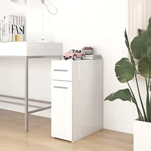 Ziaphsol Armario farmacéutico blanco 20 x 45,5 x 60 cm, material de madera, armario de cocina estrecho con mucho espacio de almacenamiento, armario multiusos para cocina, despensa y salón