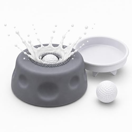 SINAYREK Ciotola Anti-Ingozzo Cane in Silicone, Palla da Leccare per Cani con Sfera Rotante Integrata, Tappetino da Leccare Cane Gatto con Ventosa, Ciotola per Snack Liquidi (Grigio)