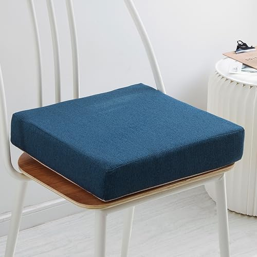 Extra tjockt Bo Cush för seniorer tvättbart golvskydd för rullstolar bilar kontor och återhämtningsstolar mörkblå 45 x 45 x 8 cm och stöd