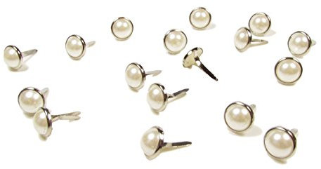 Klammern / Brads zum Basteln und Scrapbooking, Perlenform, rund, 10 mm, Packung mit 100 Stück