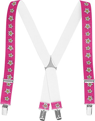 Playshoes Unisex Kinder Hosenträger Edelweiß Hosenträger, Rosa (Rosa 18), 60cm