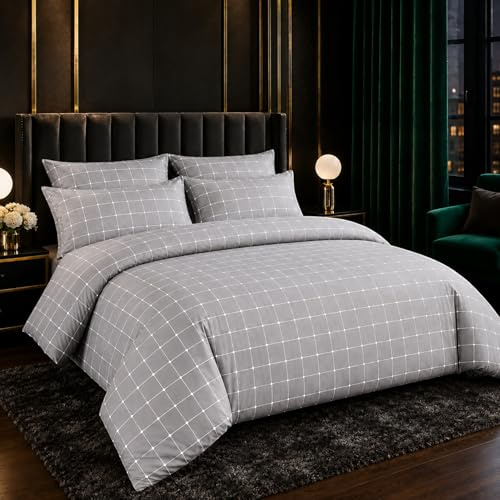 Lazzaro Double Duvet Set Ultrasoft Premium Brushed Microfiber Bedding Set | Premium Microfiber Fabric, Wrinkle Resistant, Double (200 x 200 cm), Zipper Closure, Non Iron, OEKO-TEX Certified