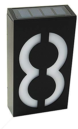 KEEDA LED Numero Civico con illuminazione a 6 LED Energia Solare, Numeri di Casa, House Sign Plaque Lampada Solare