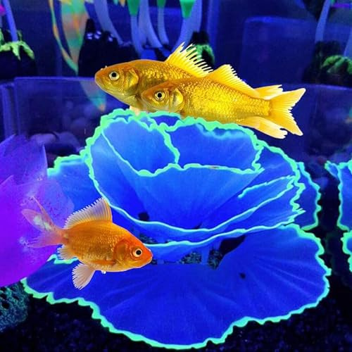 Besimple Konstgjord korall prydnad glödande effekt harts akvarieväxter korall akvarium akvarium akvarium dekorationer (blå)