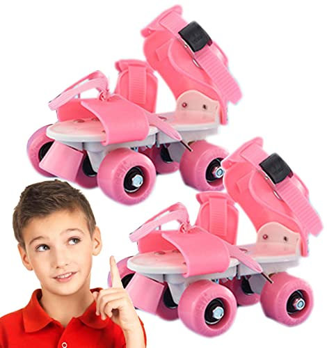 Dous Rollschuhe | Rollschuhe für Mädchen mit zweireihigen Rädern,Einstellbare Größen In -Skates, einfach zu tragende Wanderschuhe mit einfachem Design für Kinder, Jungen und ädchen