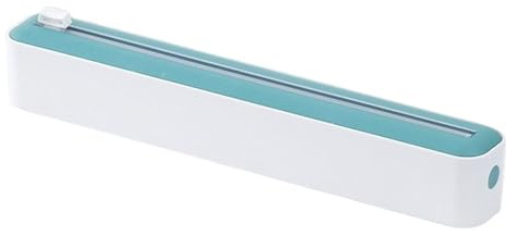 Demsyeq 36,5 x 5,5 x 5 cm aluminiumfoliedispenser med skärare folieskärare plastpappersdispenser med skärare, återanvändbar matfästning, omslagsfilmskärare, organiseringsdispenser för plåtfolie