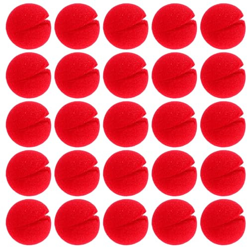 25 stycken clownnäsor, ø 5 cm, clownnäsa, röd, clownnässkum, skum cirkus näsa, kostym clown näsa, svampnäsa, falsk näsa, för barnsmink fester, karneval karneval cirkus halloween cosplay