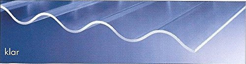 Acryl Wellplatten Lichtplatten Profil 76/18 Sinus (Welle) - 3,0 mm - glatt glasklar - hagelfest - brillante Optik - Lichtdurchlässigkeit > 90% - 29,90 Euro/m² (2000)