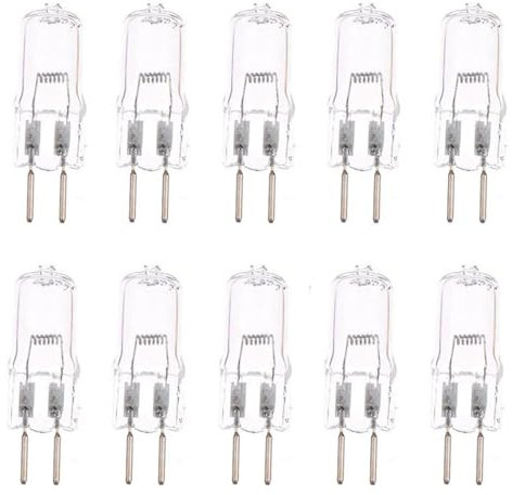 DLEDMOP 10PCS T4 JC Type Bi-Pin Base 12V GY6.35 JC 35 Watt GY6.35 Clear Dimmable 50W 12 Volt Halogen Light Bulb Lighting 35W