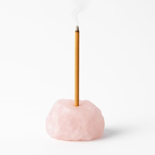 Urban Nest Porta Incenso in Cristallo Naturale, Pietra Decorativa per Meditazione, Purificazione Energetica, Guarigione Emotiva, Crescita Spirituale & Decorazioni per la Casa (Quarzo Rosa, 3-5 cm)