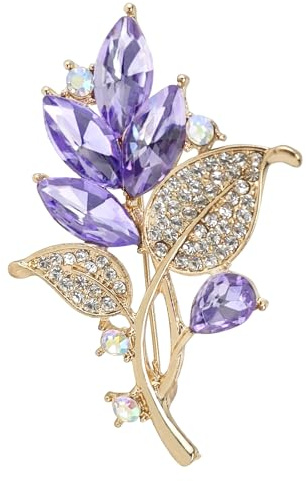 YUUTIAL Crystals Brooches for Women Girls, Elegant Shining Rhinestone Flower Brooch Pins with Jewellery Bags, Jewellery Gifts for Valentine's Day Anniversary Holiday
