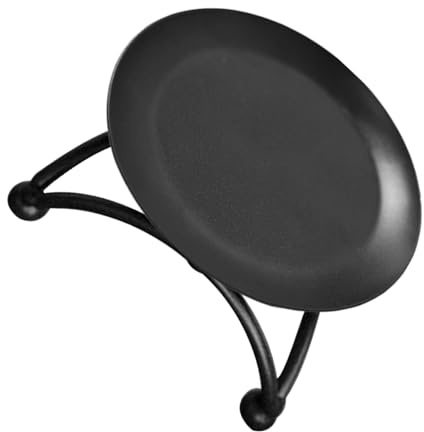 Gatuida Bandeja Portátil Redonda de Hierro para Candelabros, Portavelas Decorativo Negro Diseño Artesanal para Aromaterapia y Festivales