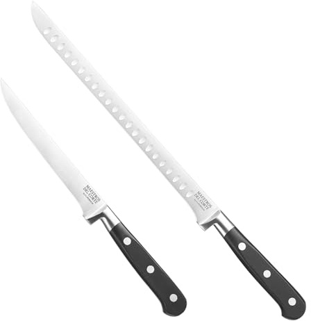 CUPERINOX - Set Cuchillo Jamonero+ Deshuesador Profesional Forjado 2 Piezas | Cuchillo Jamonero Alveolado 25 cm y Deshuesador 15 cm |Corte Fino y Equilibrado | Aptos para lavavajillas