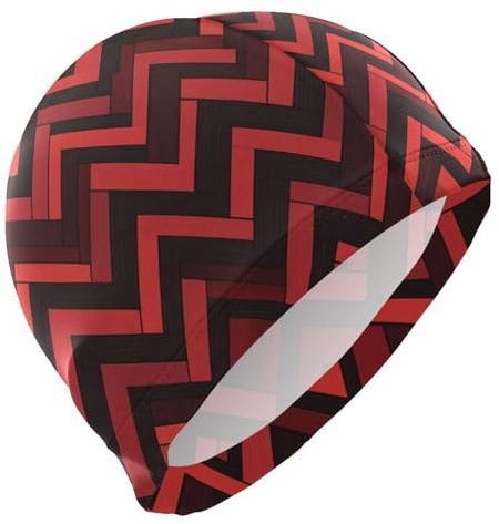 Rosso scuro a spina di pesce cuffie da bagno per gli uomini capelli corti impermeabili cuffie da nuoto per le donne protezione dei capelli e riduzione della resistenza Gorro para natacion Mujer