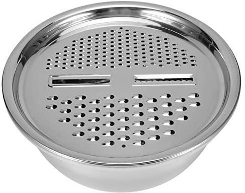 Qudinip Juego de Rallador de Acero Inoxidable con Escurridor y Colador para una Preparación Rápida de Verduras en la Cocina 2000ML