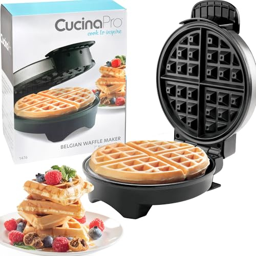 Belgian Waffle Maker- Non-Stick 7 Waffler Iron w Adjustable Browning Control, Electric Baker Makes Thick Fluffy Waffles- Easy Use Kitchen Appliance Essential for Breakfast Brunch Morning w Recipes
